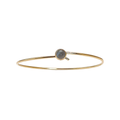 Heiring Heiring Forgylt Koulè armbånd med 6mm Grå Månesten