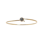 Heiring Heiring Forgylt Koulè armbånd med 6mm Grå Månesten
