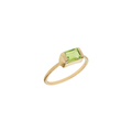 Heiring Ring med baguette peridot, gull