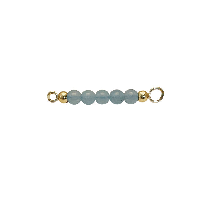 Heiring Topp for multi armring - aquamarin, forgylt sølv