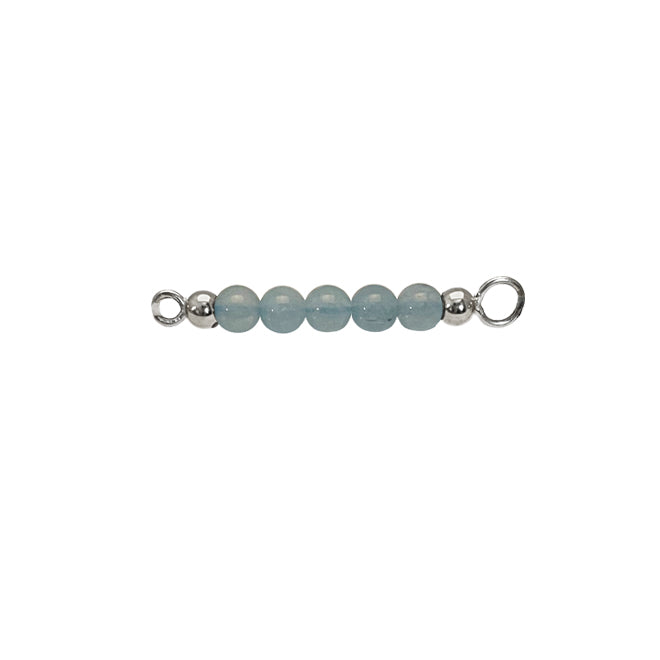 Heiring Topp for multi armring - aquamarin, rhodinert sølv
