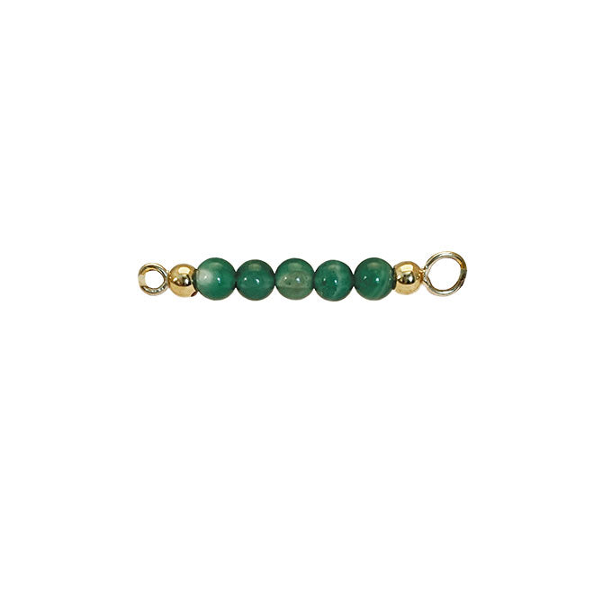 Heiring Topp for multi armring grønn agat, forgylt sølv