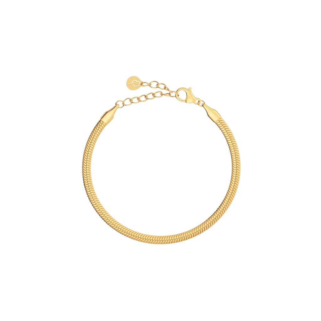 Herringbone armbånd, forgylt stål