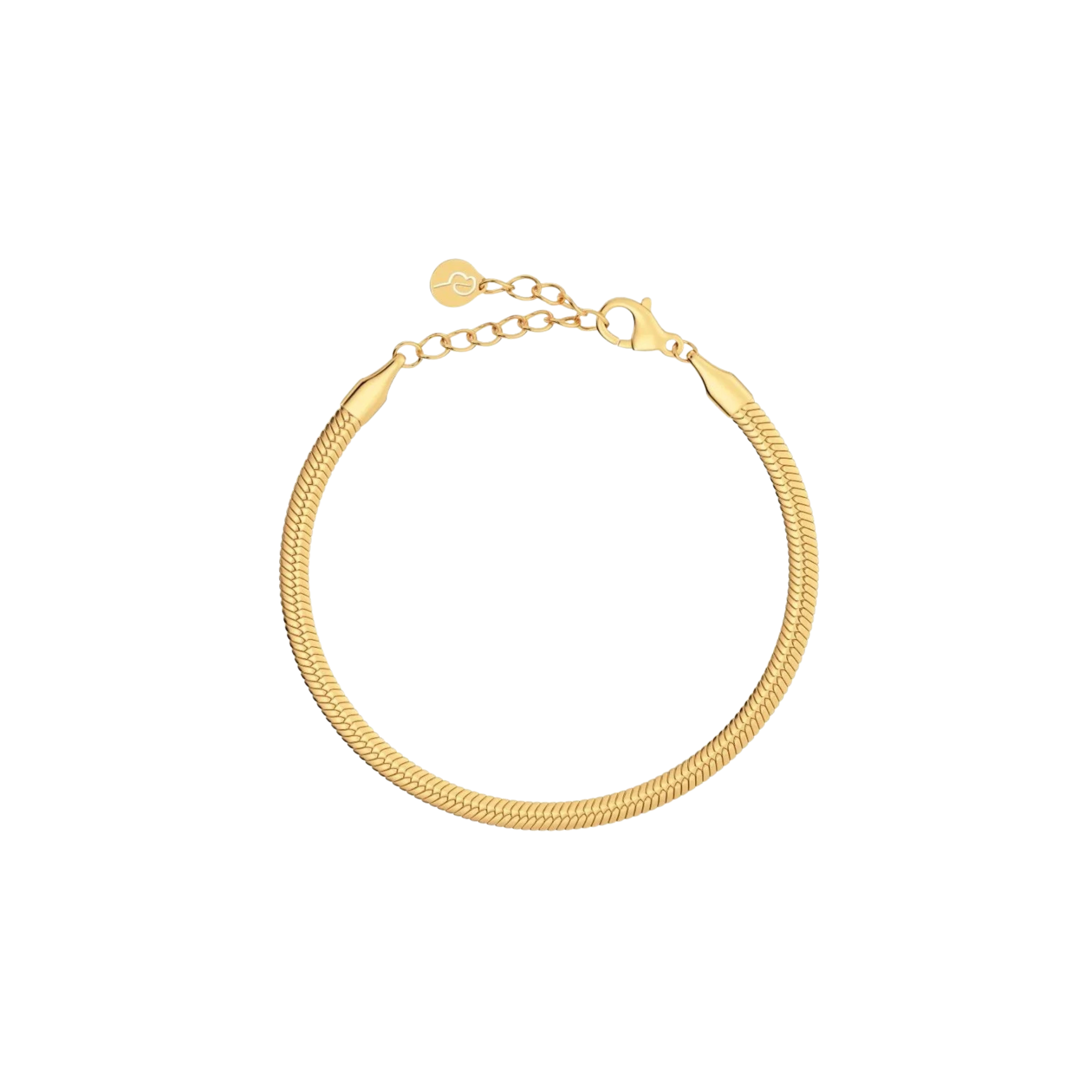 Herringbone armbånd, forgylt stål