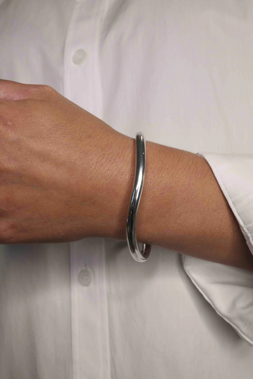 JOSEPHINE Thorn Bangle Chunky armbånd, sølv