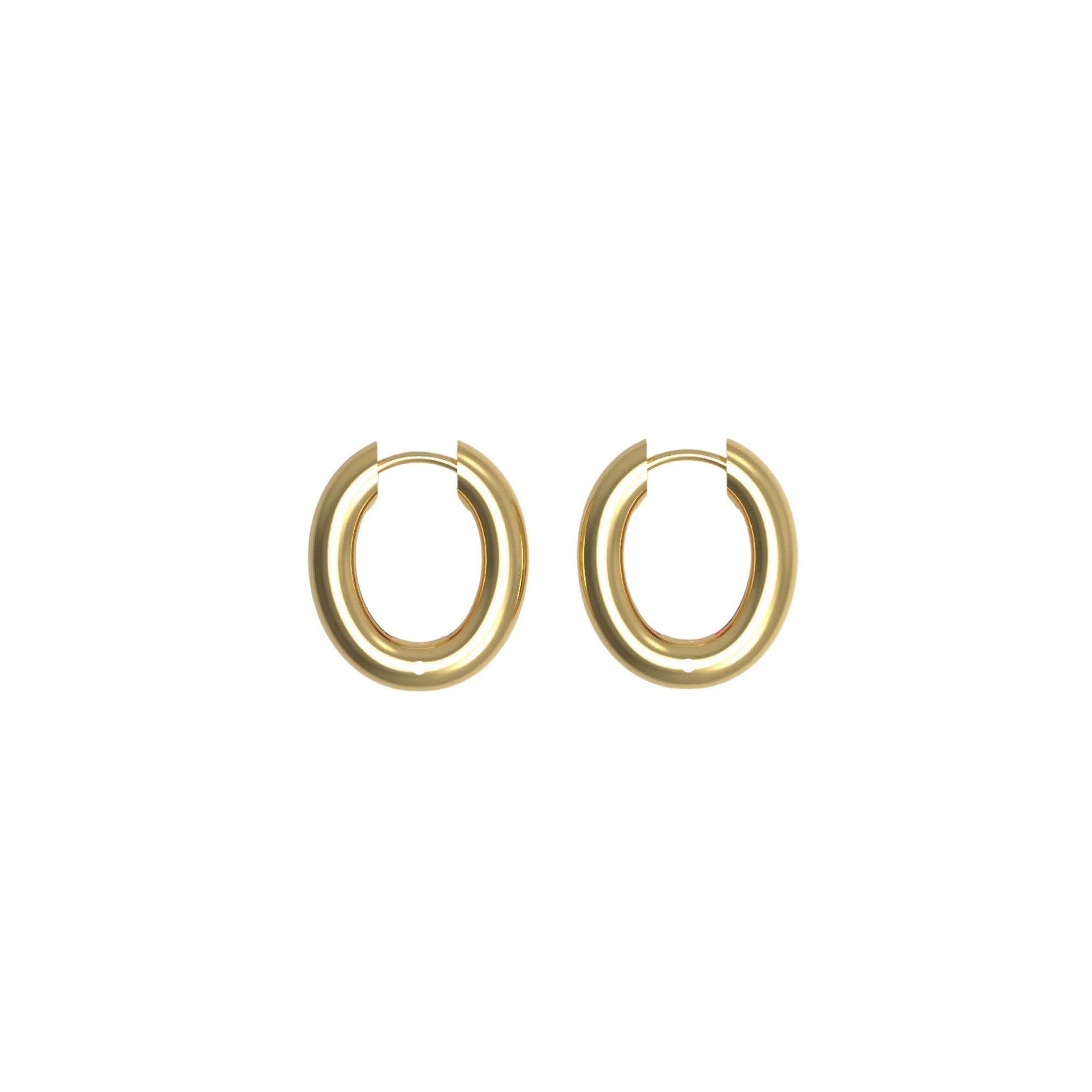 Josephine Chunky Hoop M øredobber, forgylt sølv