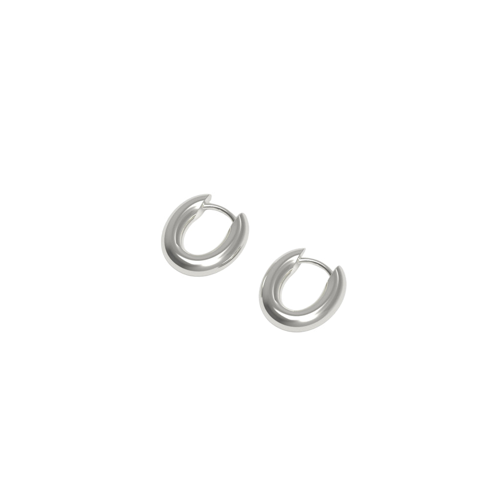 Josephine Chunky Hoop Tiny øreringer, sølv