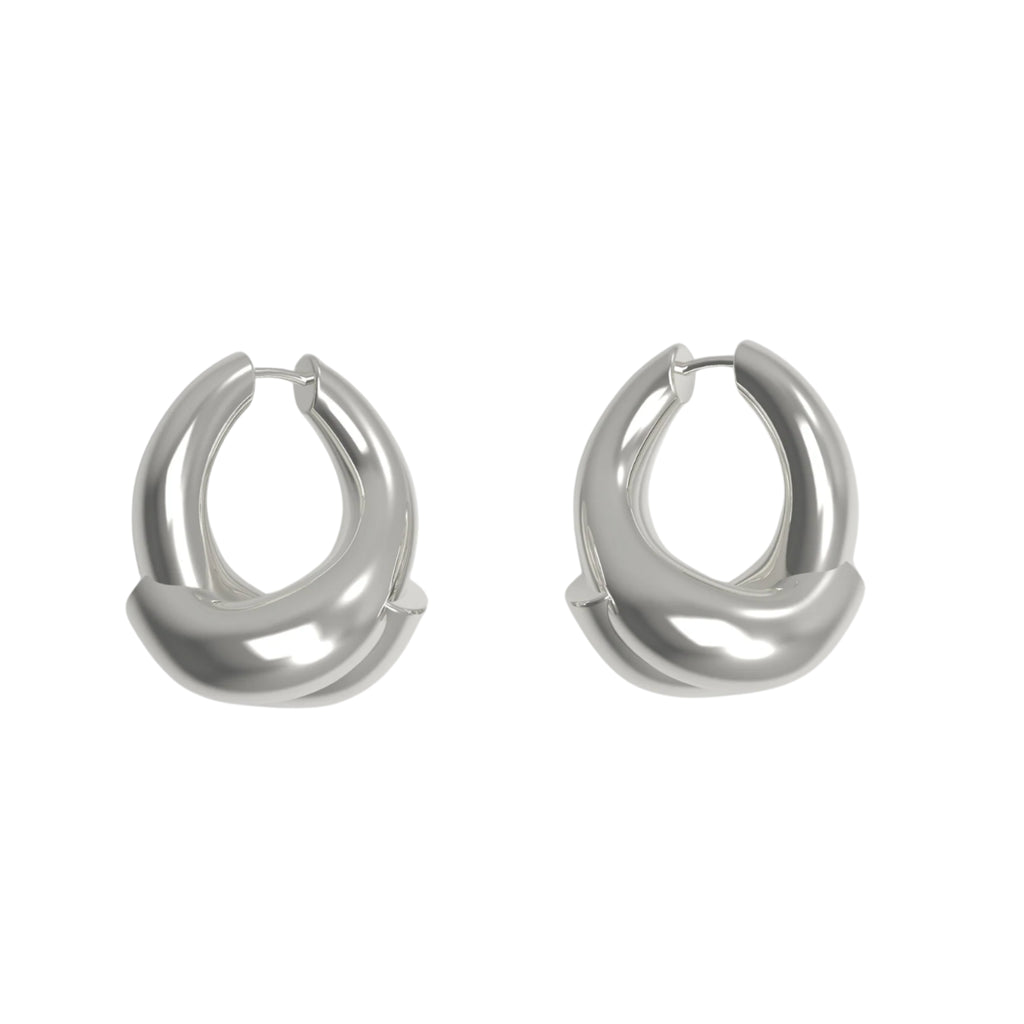 Josephine Rose Hoop Large øredobber, sølv