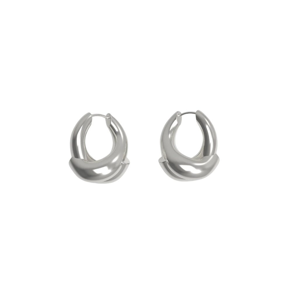 Josephine Rose Hoop Small øreringer, sølv