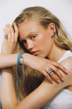 Josephine Silk Sky Blue snor, sølv