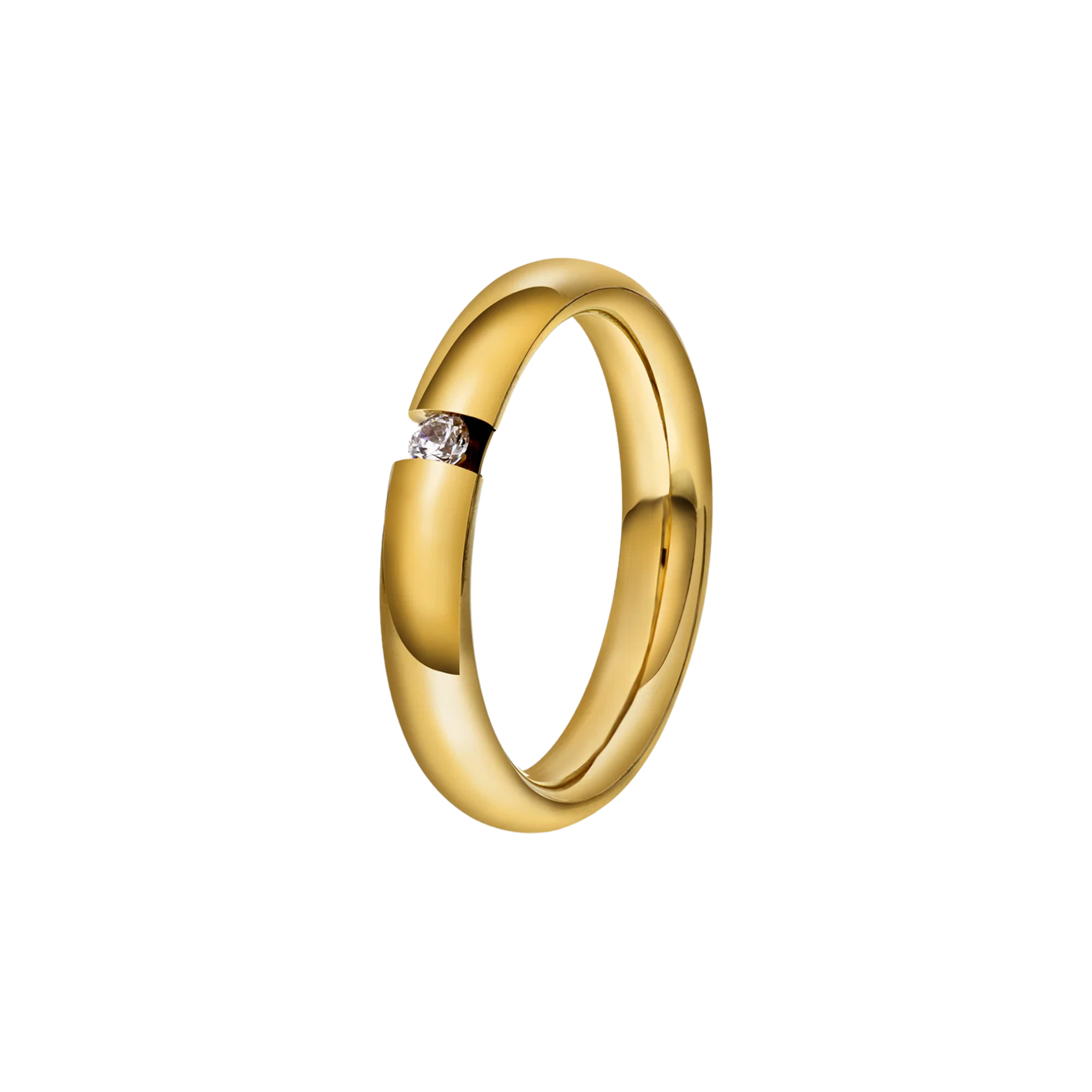NCChristophersen Giftering, gull med diamanter 0.07 ct tw.si 