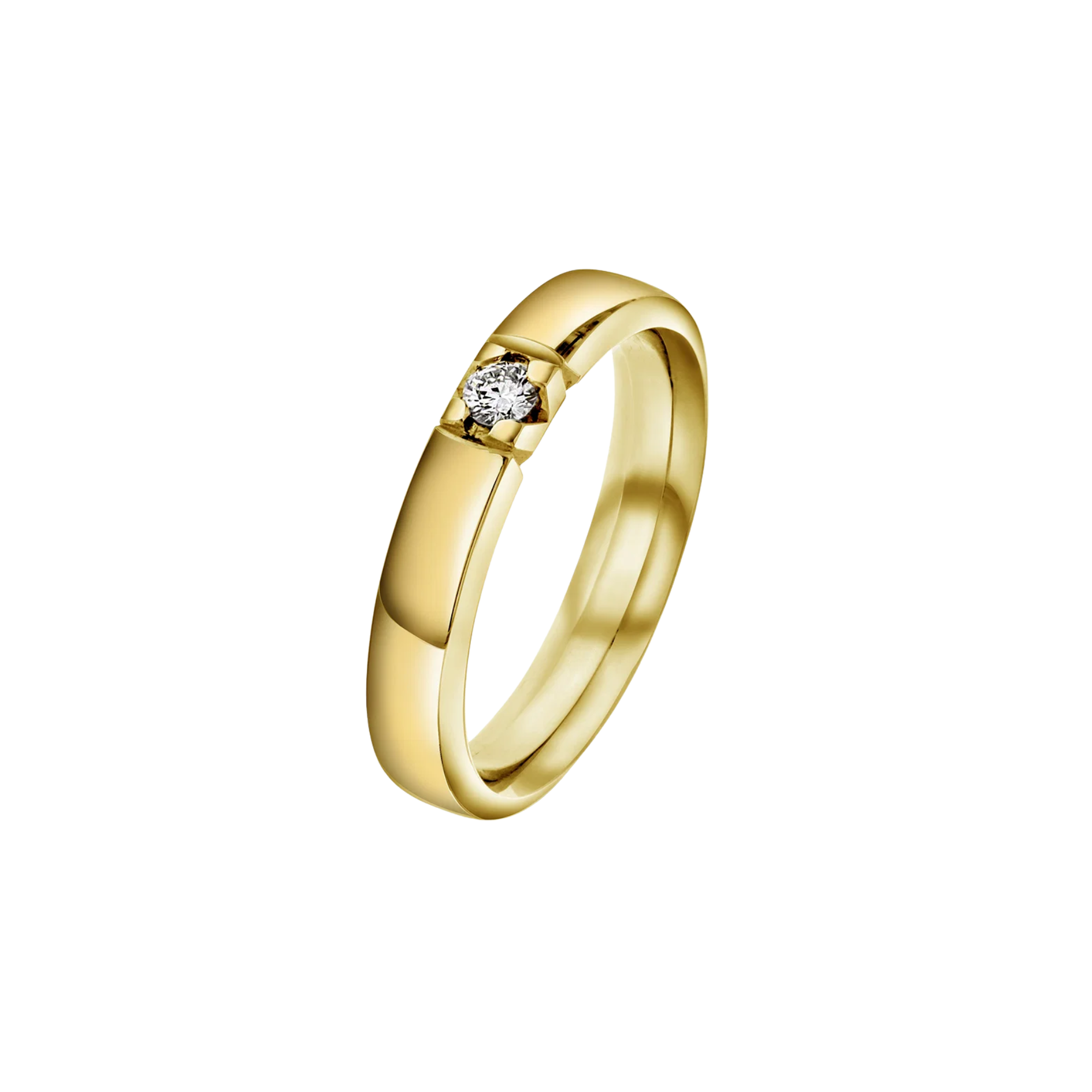 NC Christophersen Beta alliansering, gull med diamanter 0.10 ct tw.si