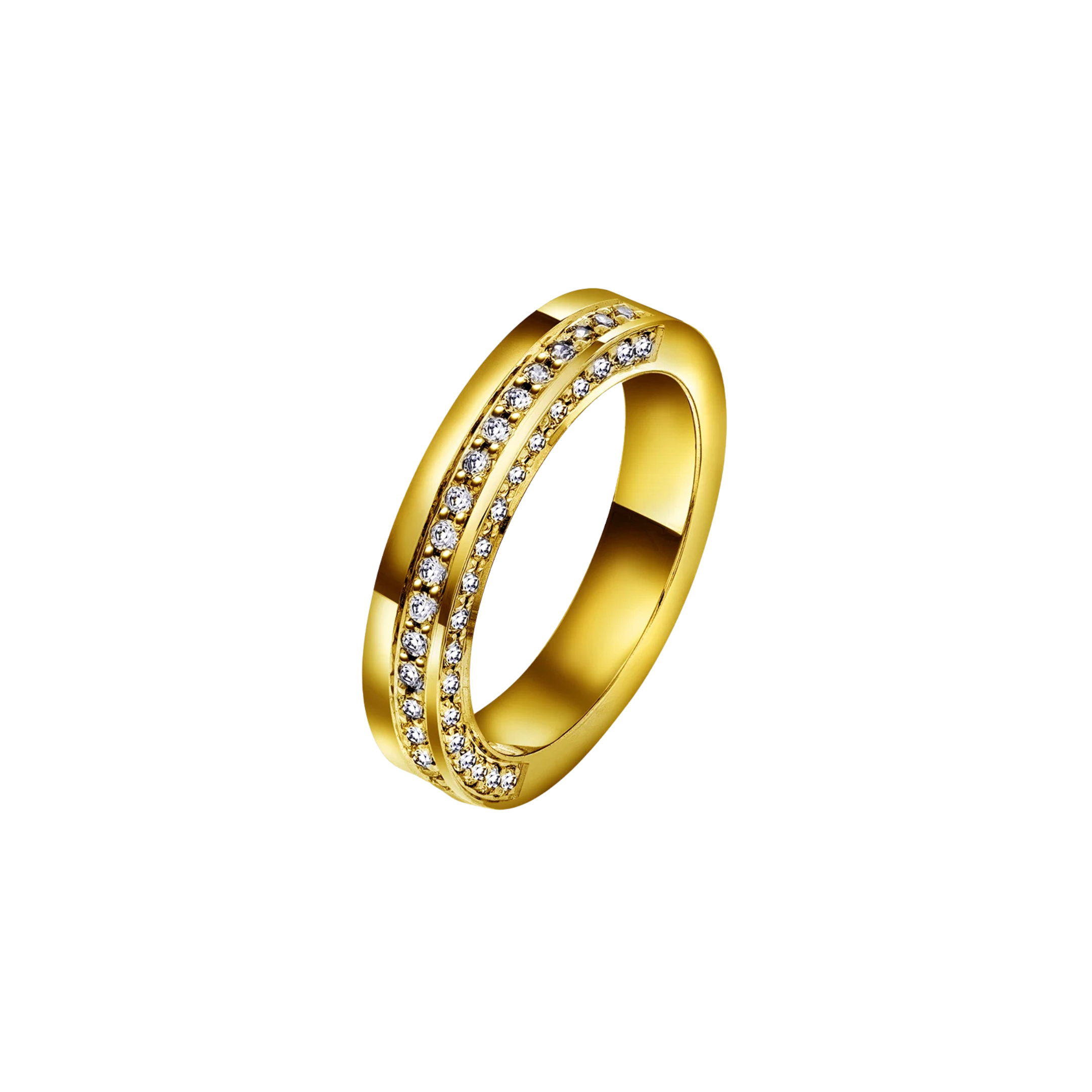 NC Christophersen Giftering med diamanter 4 mm, gull