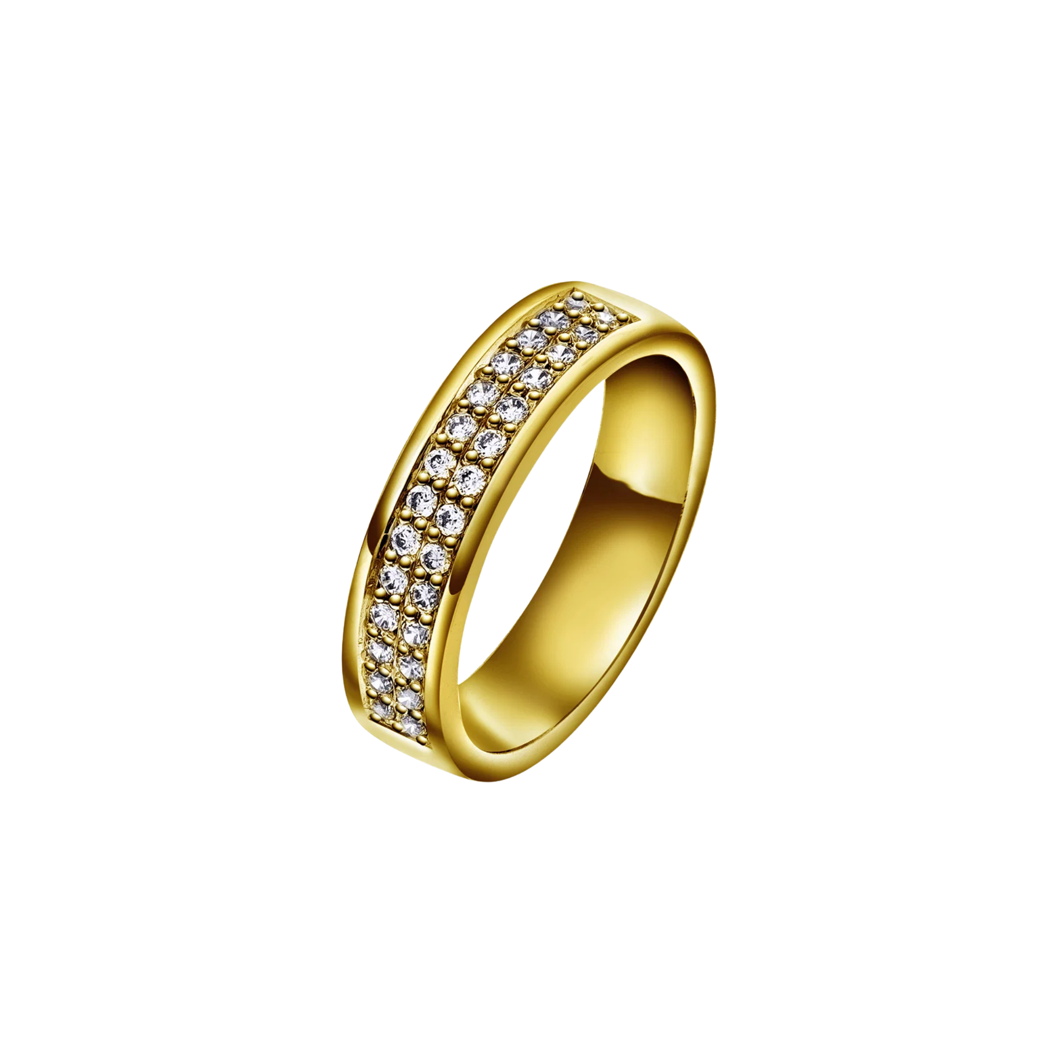 NC Christophersen Giftering med diamanter 5 mm, gull