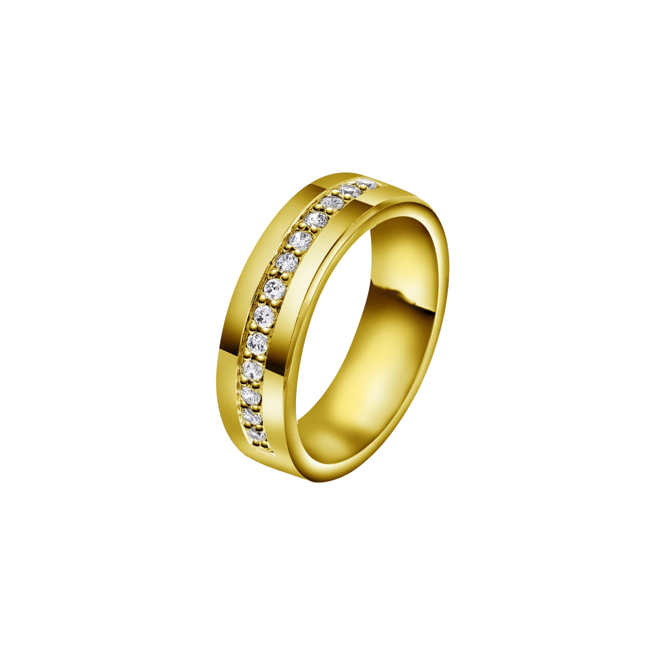 NC Christophersen Giftering med diamanter 5 mm, gull