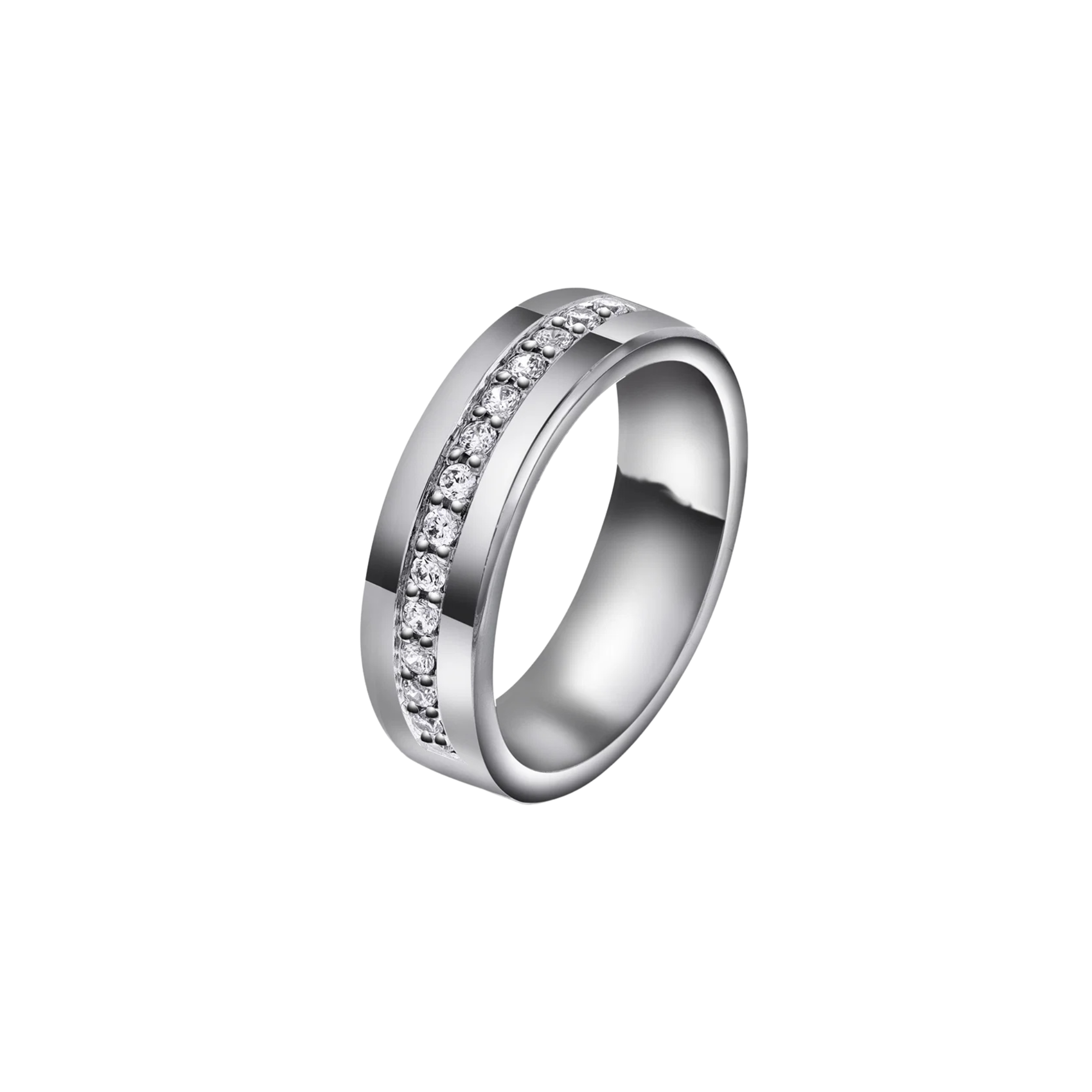 NC Christophersen Giftering med diamanter 5 mm, hvitt gull