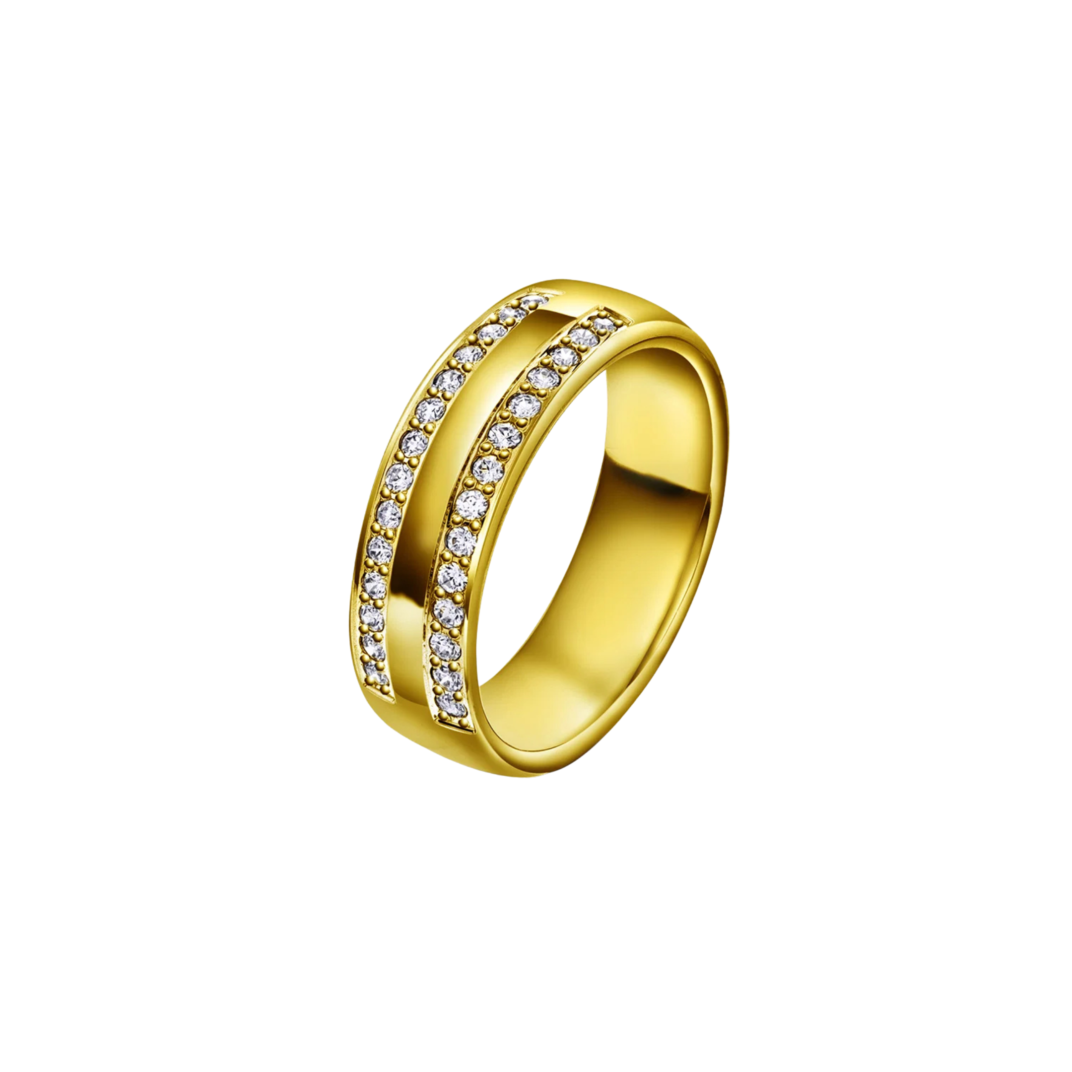 NC Christophersen Giftering med diamanter 6 mm, gull