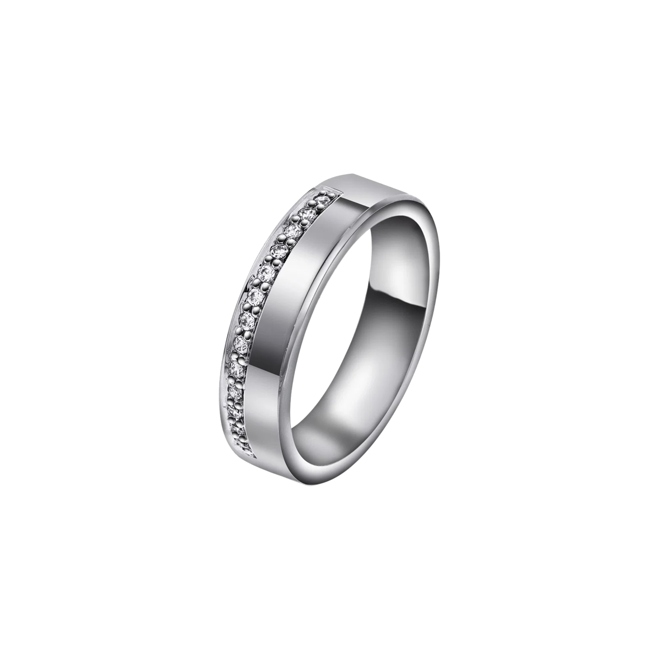 NC Christophersen Giftering med diamanter 6 mm, hvitt gull