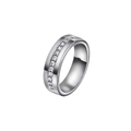 NC Christophersen Giftering med diamanter 6 mm, hvitt gull