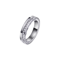 NC Christophersen Giftering med diamanter innvendig flat 4 mm, hvitt gull