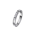 NC Christophersen Giftering med tre diamanter 3 mm, hvitt gull