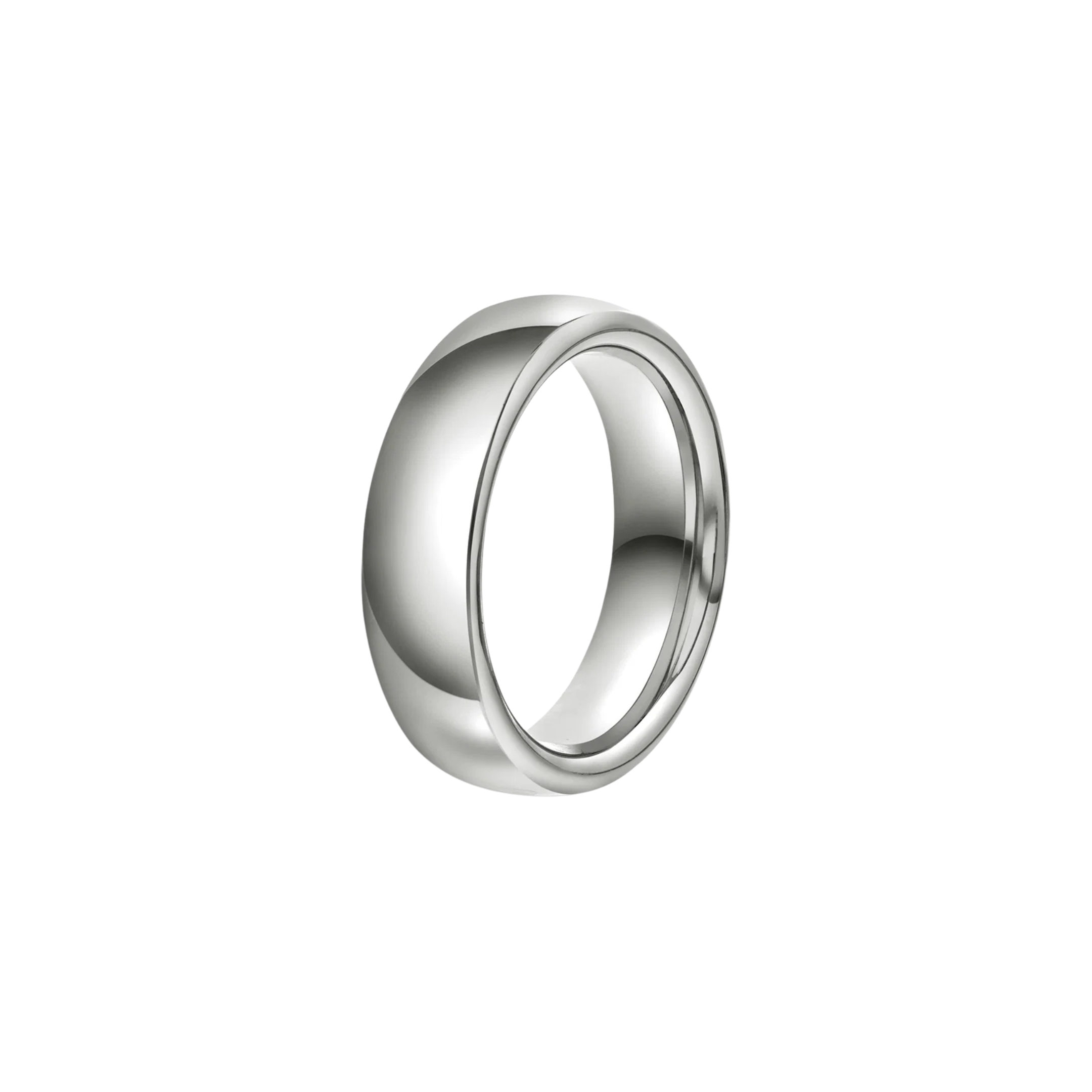 NC Christophersen Giftering oval glatt 6 mm, hvitt gull