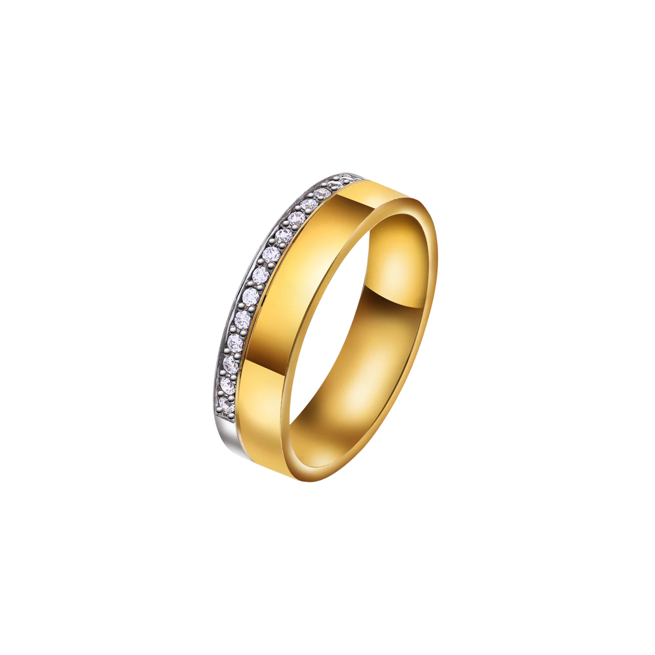 NC Christophersen Giftering tofarget med diamanter 6 mm, gull 