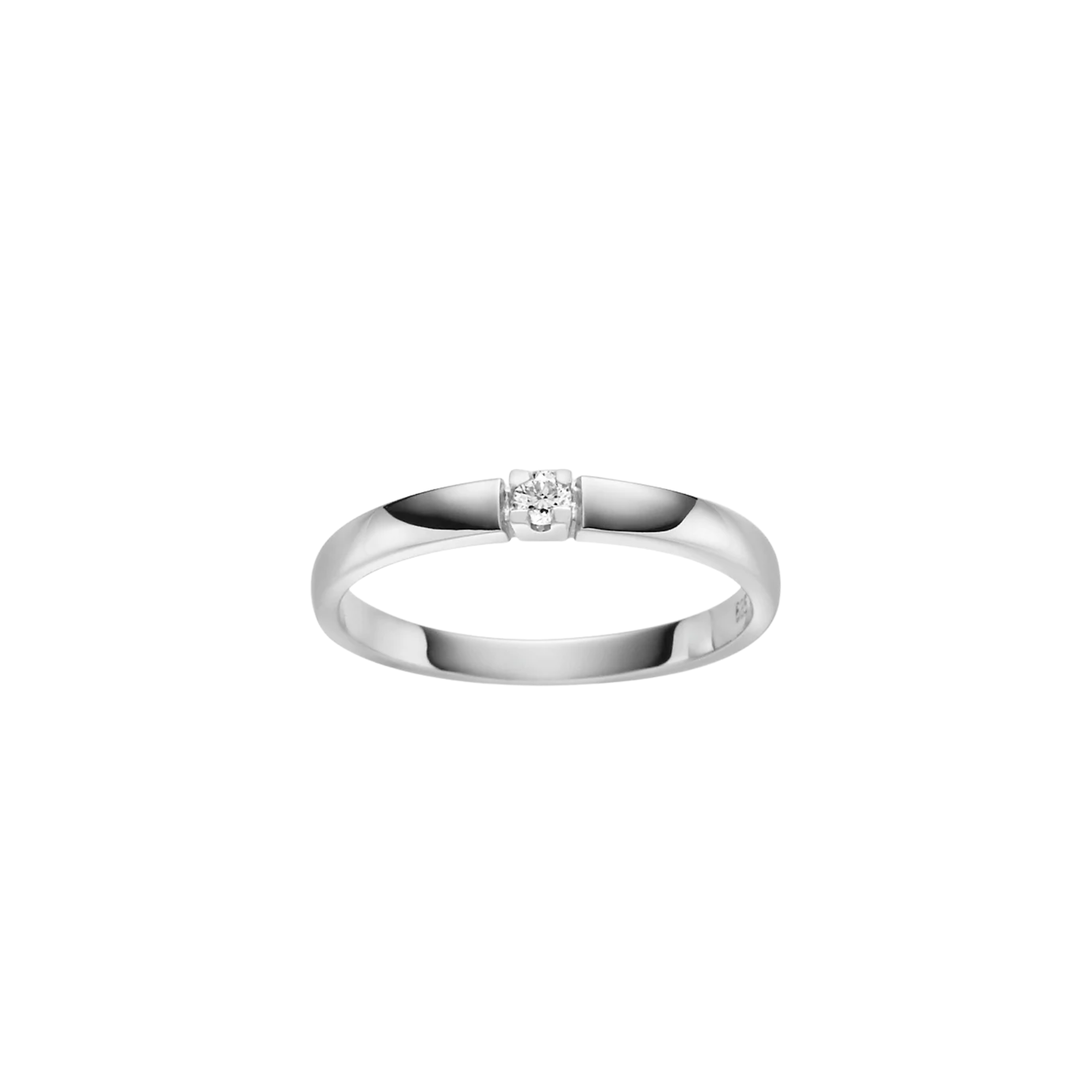 NC Christophersen Ring, hvitt gull med diamant 0,05ct