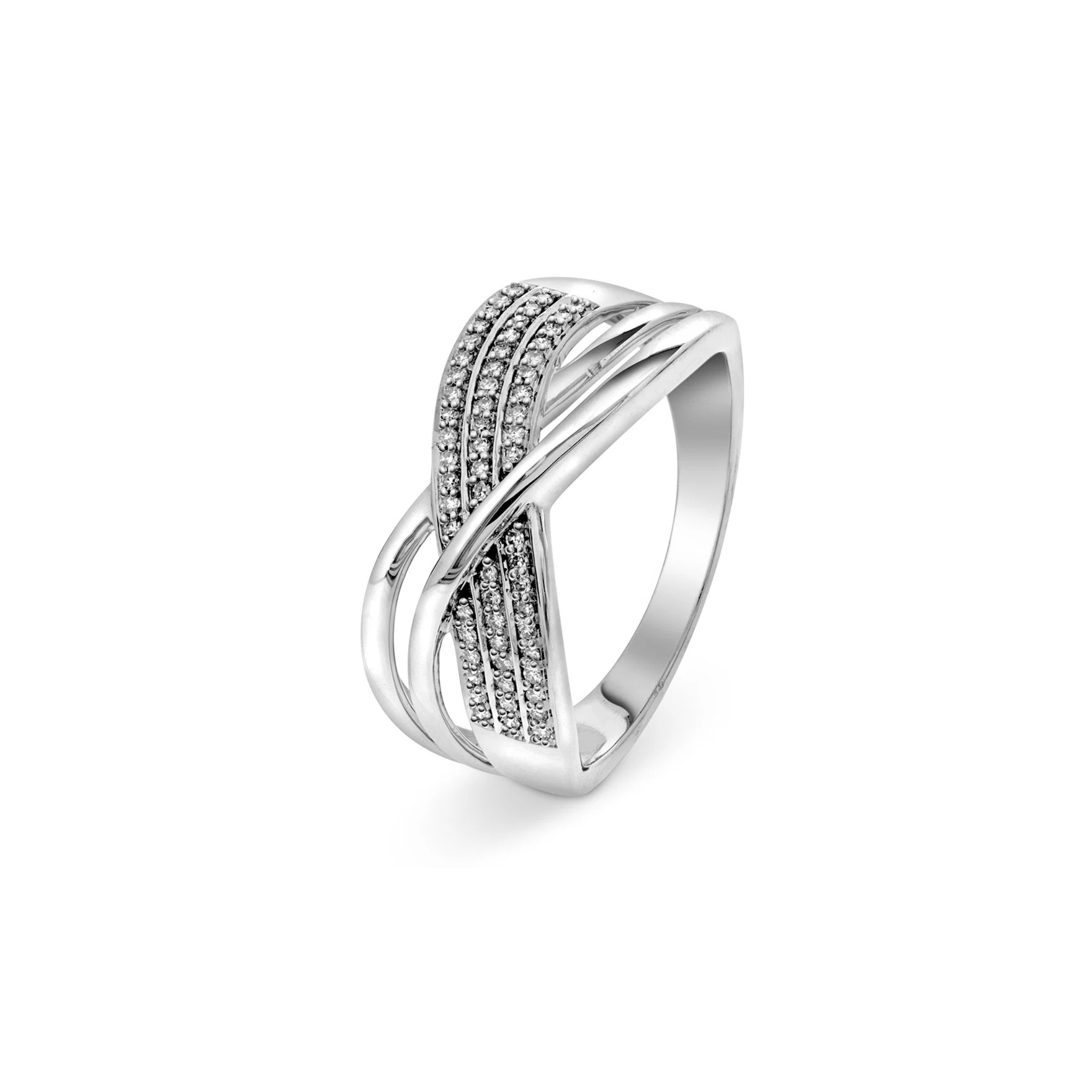 NC Christophersen Ring med diamanter, hvitt gull