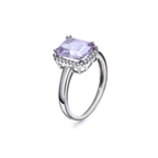 NC Christophersen Ring med rosa ametyst og diamanter, hvitt gull