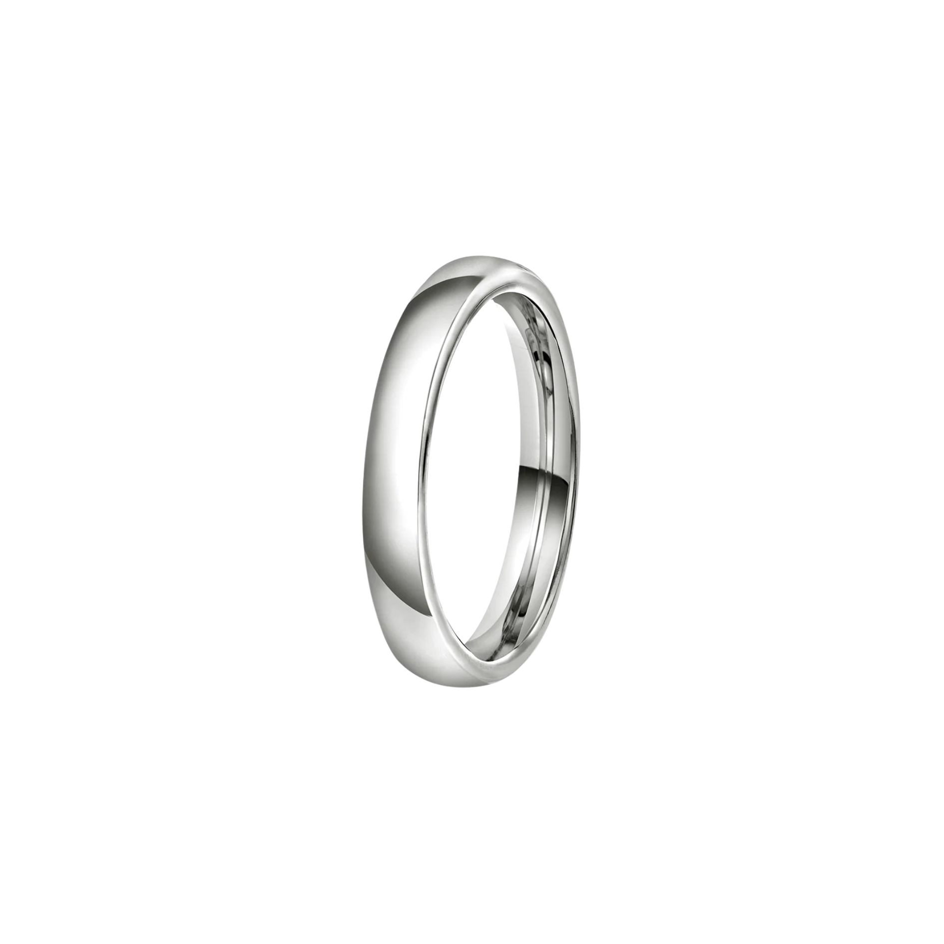 NC Christophersen giftering hvelvet/buet 3 mm, hvitt gull