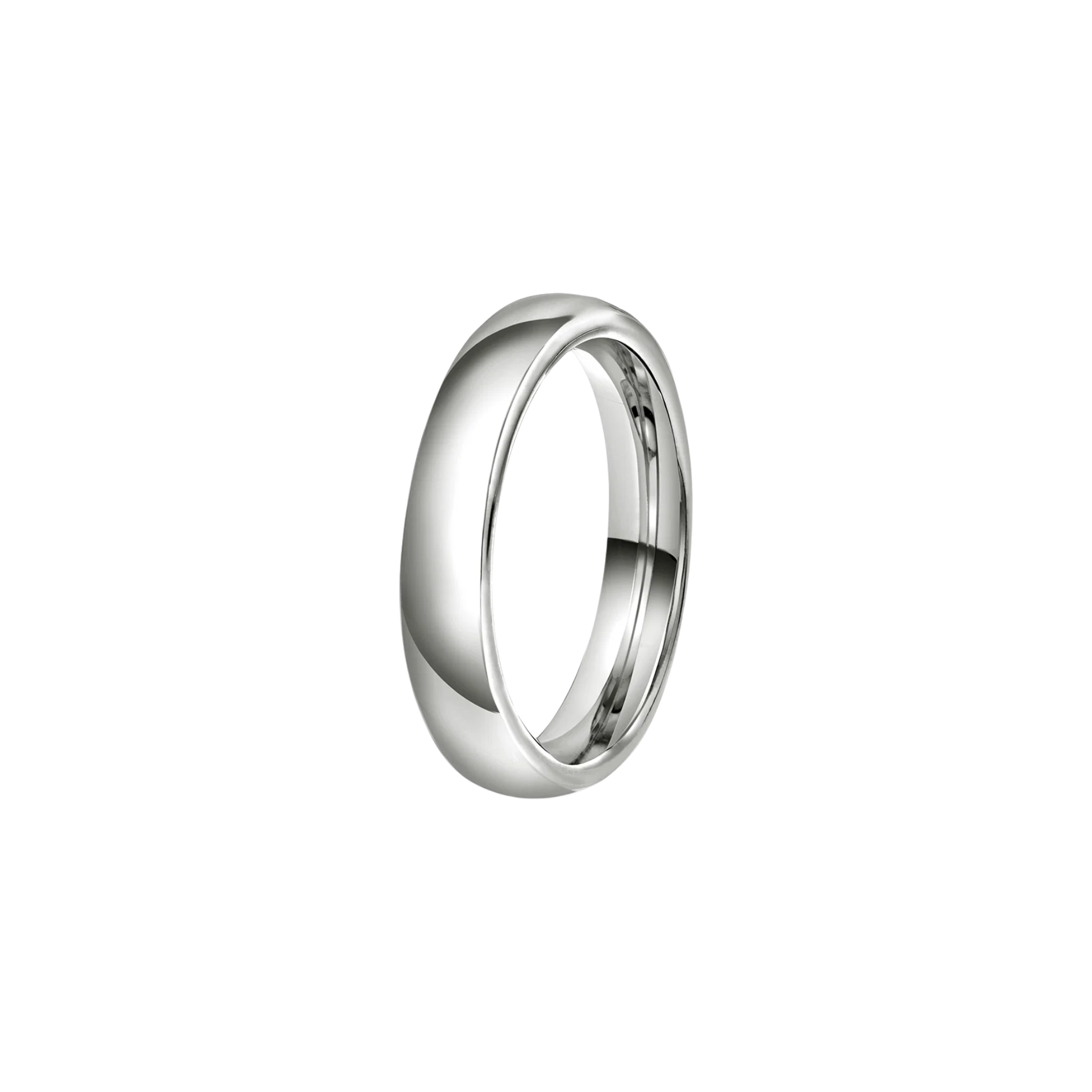 NC Christophersen giftering hvelvet/buet 4 mm, hvitt gull