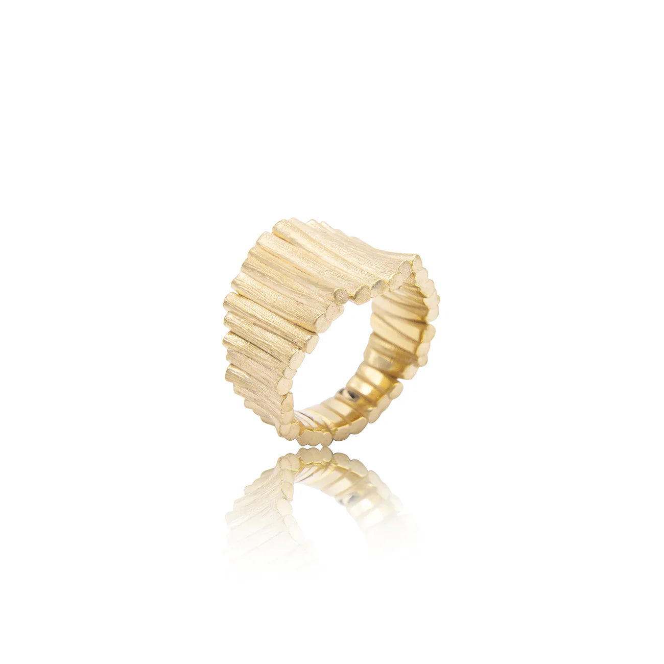 Noën Forest ring medium, forgylt sølv