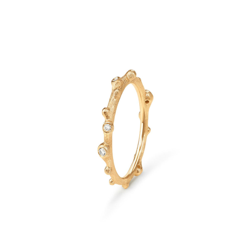 OLE LYNGGAARD COPENHAGEN Nature ring, gull med diamanter A2691-401