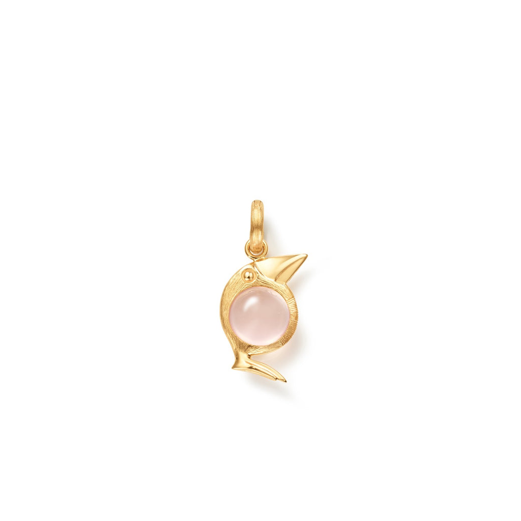 Ole Lyngaard Copenhagen Bird Family charm rosenkvarts, gull 
