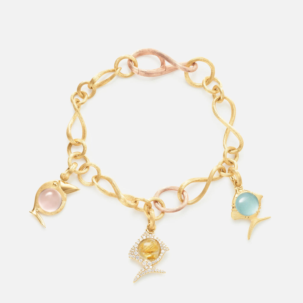 Ole Lyngaard Copenhagen Bird Family charm rosenkvarts, gull 