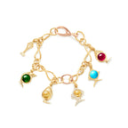 Ole Lyngaard Copenhagen Bird Family charm turmalin cerise, gull 