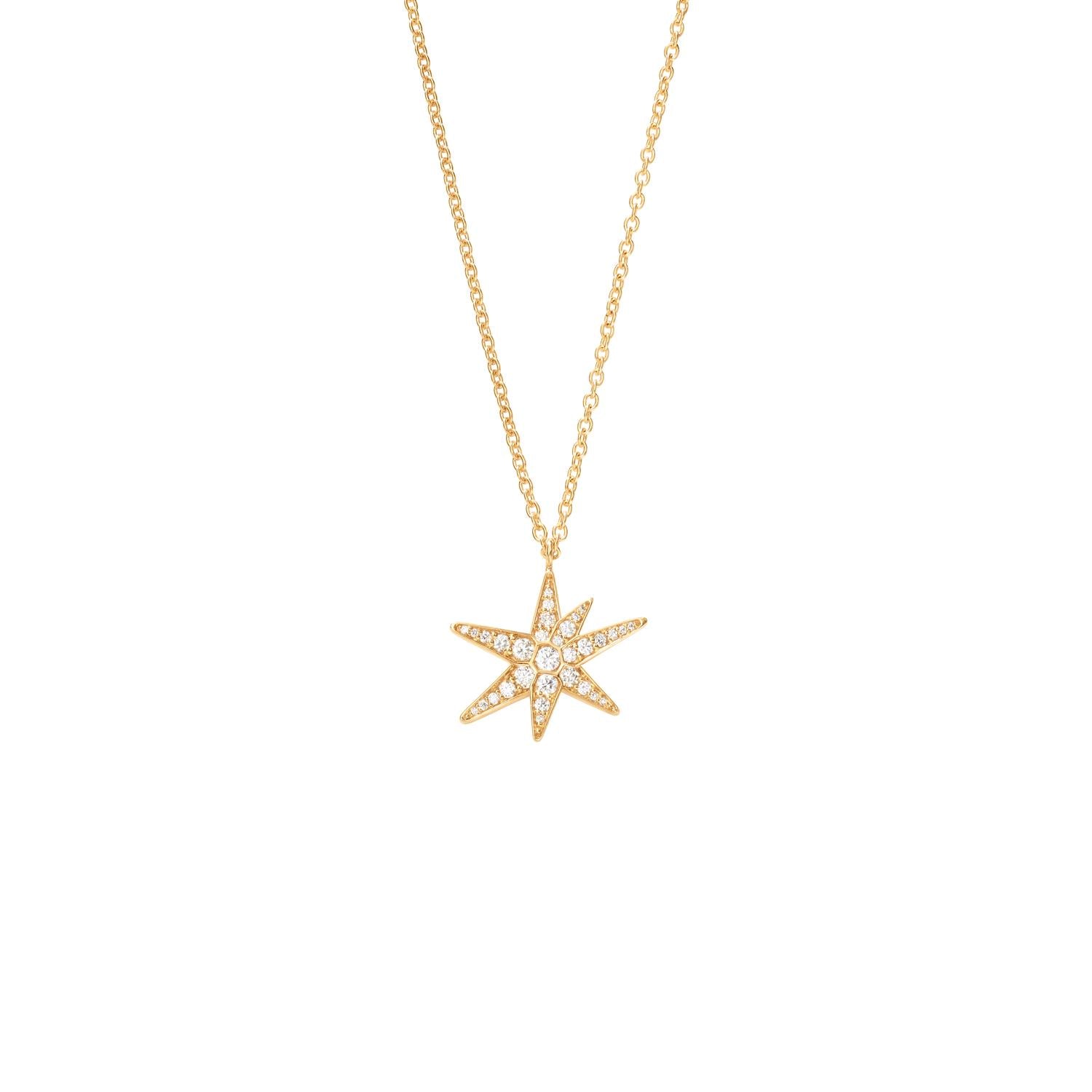 Ole Lyngaard Copenhagen Funky Stars Collier kjede, gull og diamanter