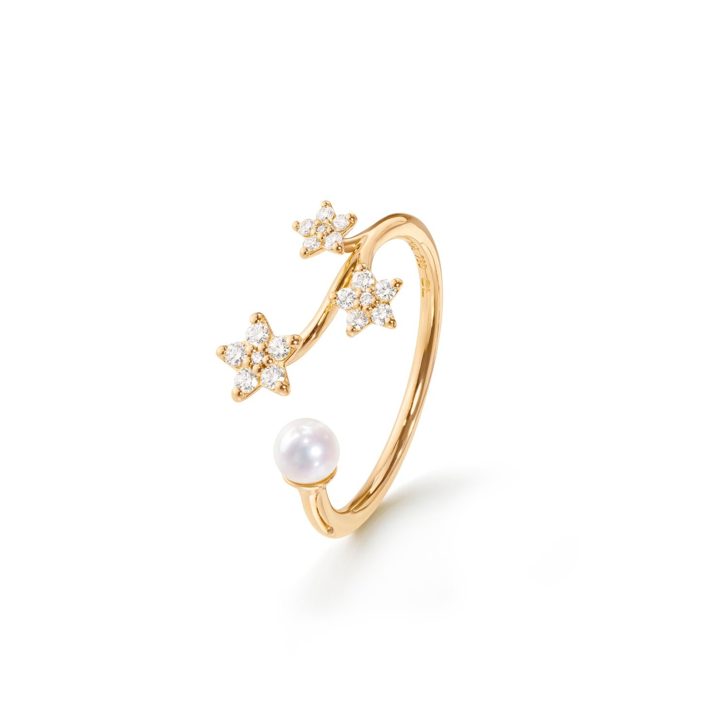 Ole Lyngaard Copenhagen Shooting Stars ring, diamanter og perle