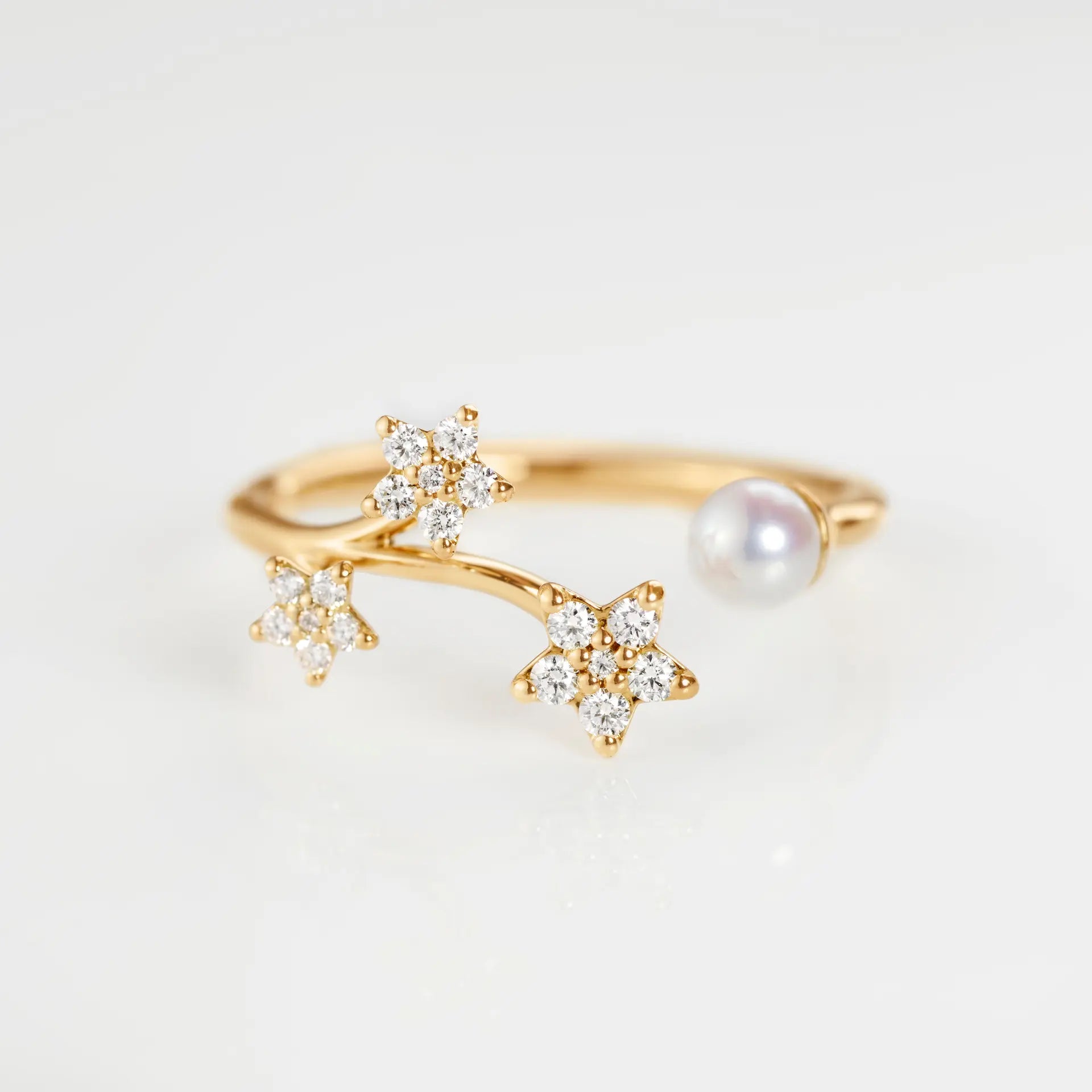 Ole Lyngaard Copenhagen Shooting Stars ring, diamanter og perle