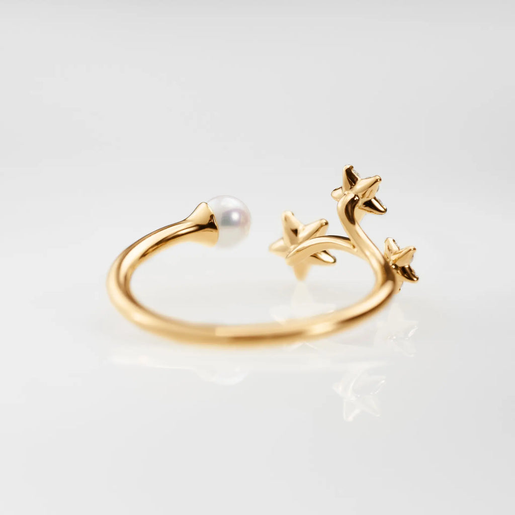 Ole Lyngaard Copenhagen Shooting Stars ring, diamanter og perle