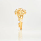 Ole Lynggaard Copenhagen BoHo gull ring medium med rutillkvarts