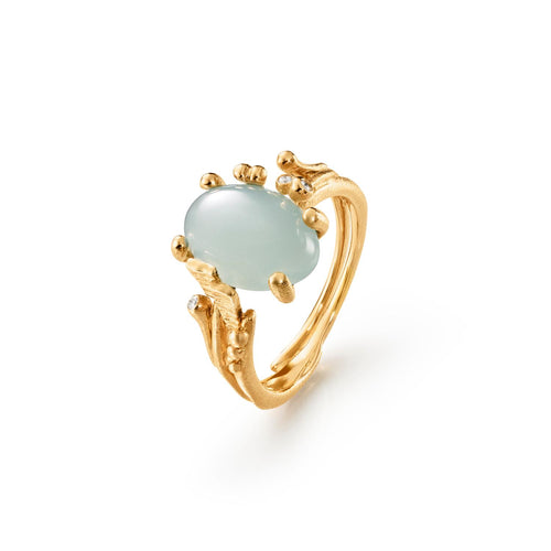 Ole Lynggaard Copenhagen BoHo ring liten med akvamarin, gull