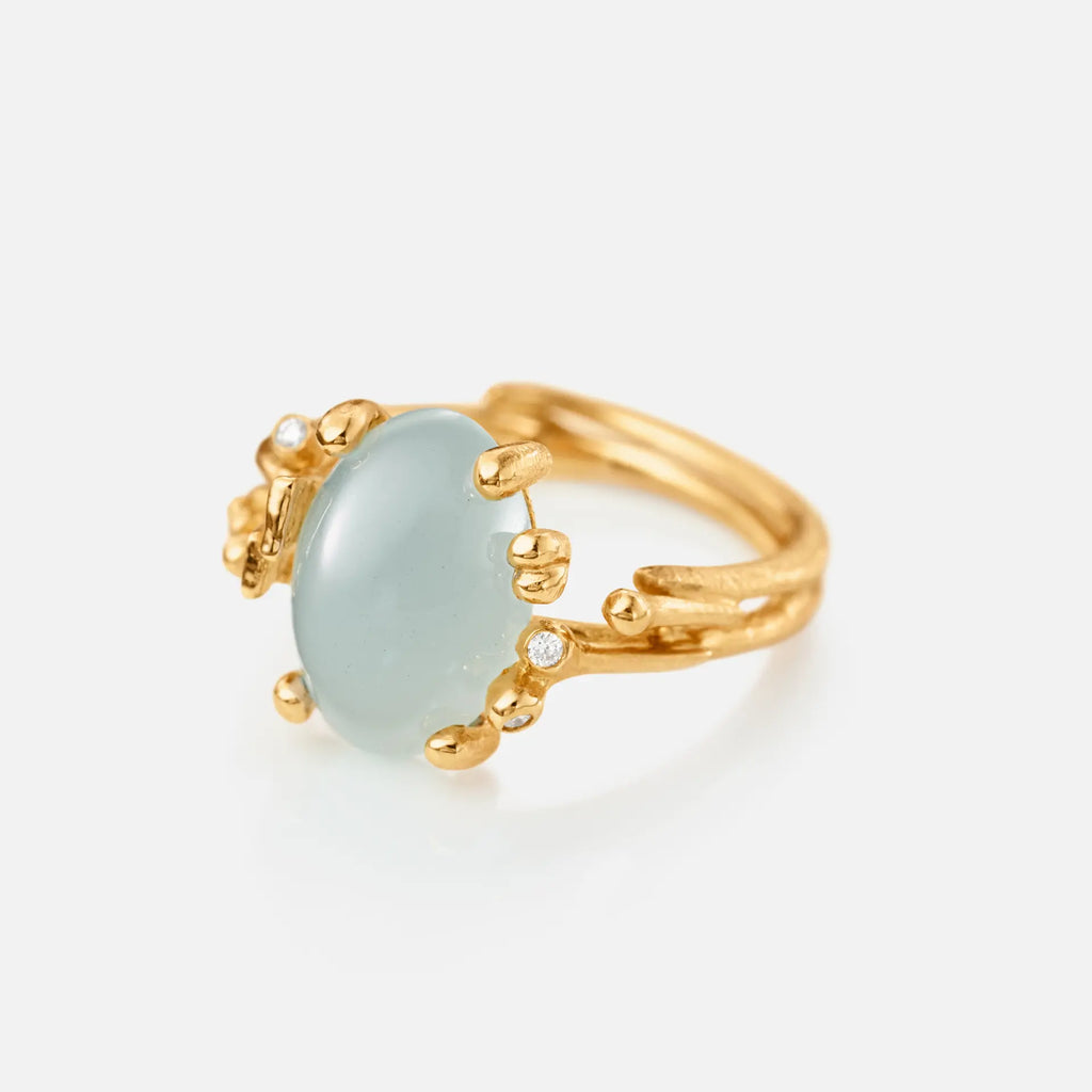 Ole Lynggaard Copenhagen BoHo ring liten med akvamarin, gull
