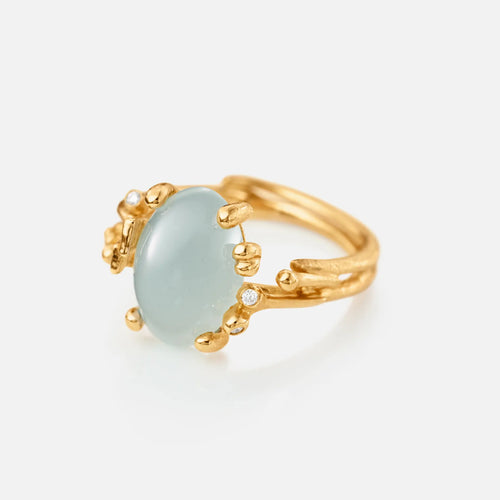 Ole Lynggaard Copenhagen BoHo ring liten med akvamarin, gull