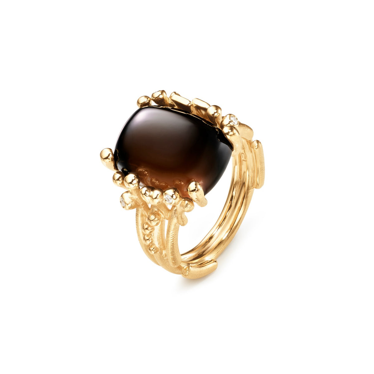 Ole Lynggaard Copenhagen BoHo ring medium, gull med røykkvarts og diamanter