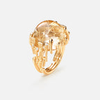 Ole Lynggaard Copenhagen BoHo ring stor, gull med rutillkvarts