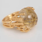 Ole Lynggaard Copenhagen BoHo ring stor, gull med rutillkvarts