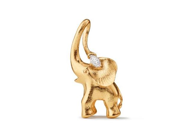 Ole Lynggaard Copenhagen Elefant stort anheng gull med diamant