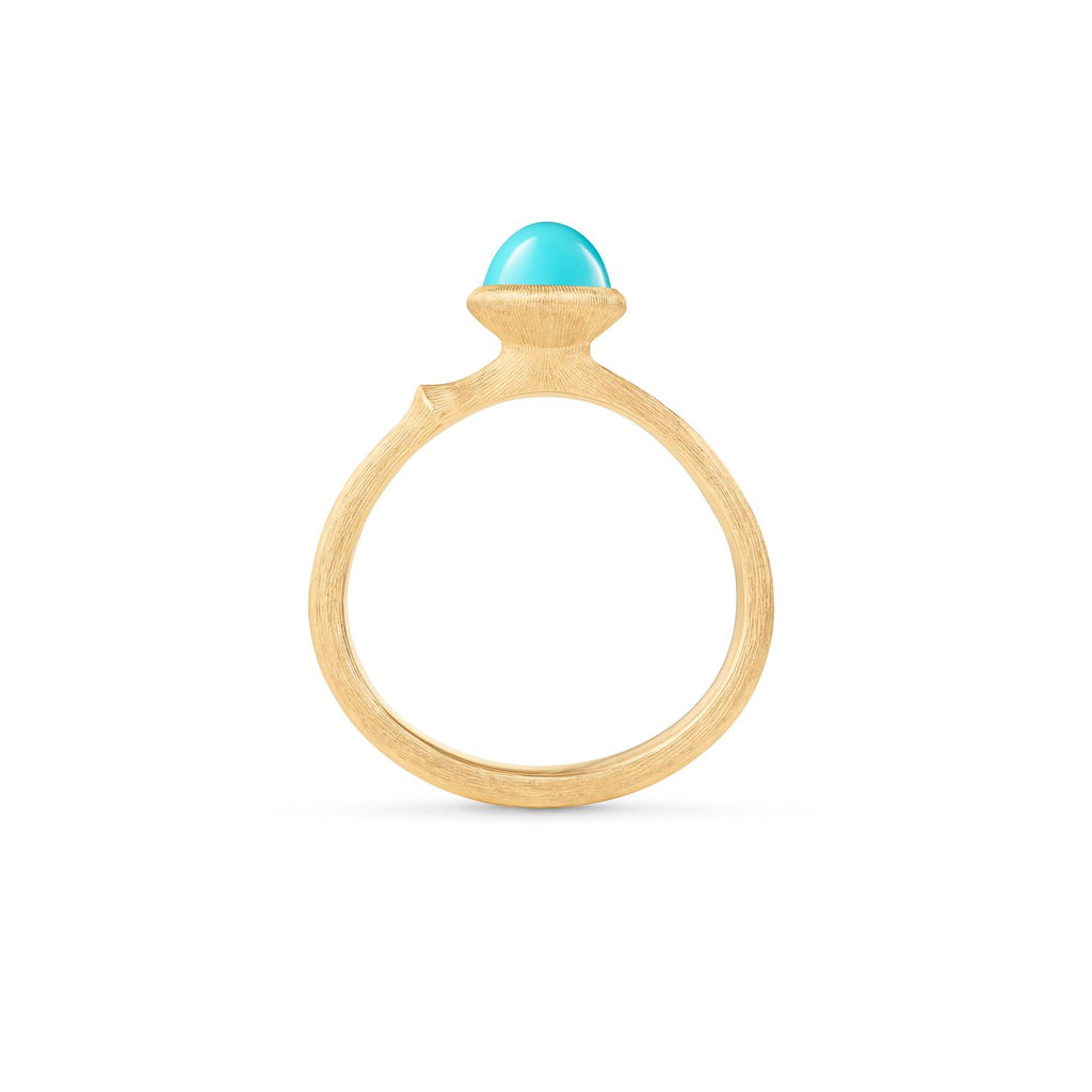 Ole Lynggaard Copenhagen Lotus ring 0 med turkis, gull